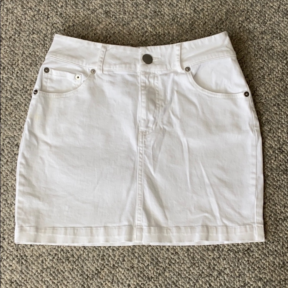 *SOLD* White Denim Mini Skirt | Forever 21